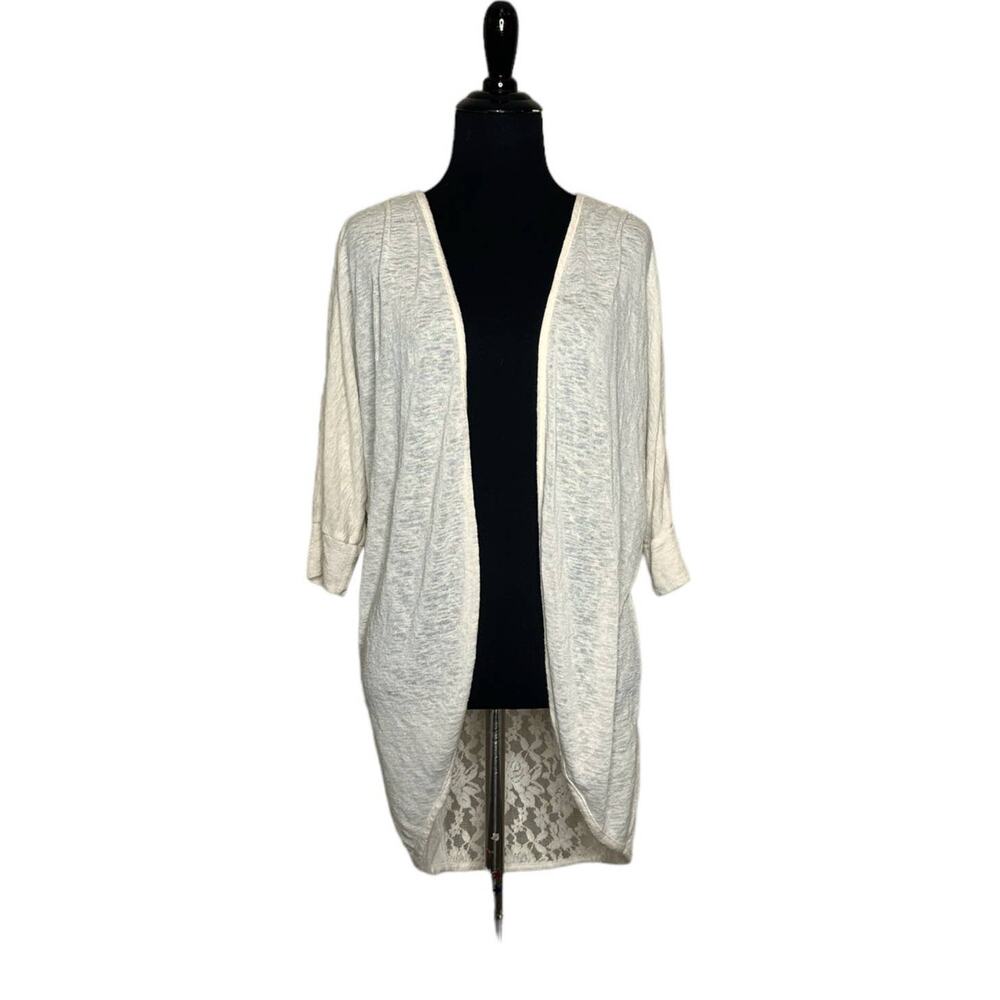 Mod Lusive Cream Laced Back Open Front Cardigan S… - image 1